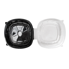 Image RÉCIPIENTS AVEC COUVERCLE CHARNIÈRE MICRO-ONDABLES 1370 ML 25,1x25,8x7,4 CM NOIR PP (100 UNITÉ) #4