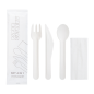 Image SET 4/1 FOURCHETTE, COUTEAU, CUILLÈRE, SERVIETTE 'PAPER CUTLERY'  15,8 CM BLANC PAPIER (100 UNITÉ) #4