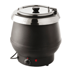 Image MARMITE DE SOUPE BAIN MARIE (70ºC - 95ºC) 10 L 34,5x36 CM NOIR INOX (1 UNITÉ) #1