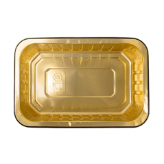 Image RÉCIPIENTS LAQUÉS 975 ML 21,4x14,2x4,5 CM NOIR/OR ALUMINIUM (50 UNITÉ) #3