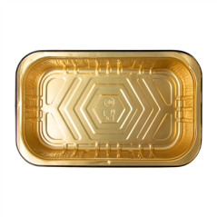 Image RÉCIPIENTS LAQUÉS 1122 ML 22,1x16,8x4,5 CM NOIR/OR ALUMINIUM (50 UNITÉ) #3