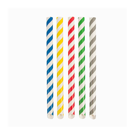 Image PAILLES DROITES À FRANGES 'BUBBLE TEA' 'PAPER'  Ø1,2x20 CM ASSORTI PAPIER (2400 UNITÉ) #1