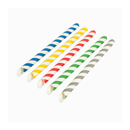 PAILLES DROITES À FRANGES 'BUBBLE TEA' 'PAPER'  Ø1,2x20 CM ASSORTI PAPIER (2400 UNITÉ)