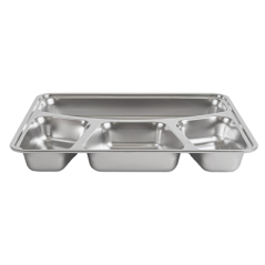 Image PLATEAU AVEC 4 COMPARTIMENTS + COUVERCLE 'ARTINOX'  28x22x4 CM ARGENTE INOX (6 UNITÉ) #4