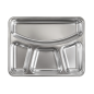 Image PLATEAU AVEC 4 COMPARTIMENTS + COUVERCLE 'ARTINOX'  28x22x4 CM ARGENTE INOX (6 UNITÉ) #6