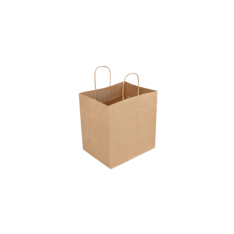 SACS SOS TRAITEUR AVEC ANSES  80 G/M2 24+15x29 CM NATUREL KRAFT (250 UNITÉ)