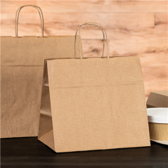 SACS SOS TRAITEUR AVEC ANSES 80 G/M2 24+15x29 CM NATUREL KRAFT (250 UNITÉ)