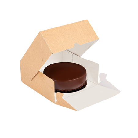 BOÎTES PATISSERIES SANS FENÊTRE 'THEPACK' 240 G/M2 17x14x11,5 CM NATUREL CARTON ONDULÉ NANO-MICRO (200 UNITÉ)