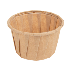 Image POTS TRAITEUR PAPIER PLISSÉ 45 ML (1,5 oz) 80 G/M2 Ø5/3,6x3,1 CM NATUREL PARCH.INGRAISSABLE (250 UNITÉ) #1