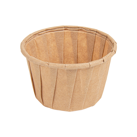 Image POTS TRAITEUR PAPIER PLISSÉ 45 ML (1,5 oz) 80 G/M2 Ø5/3,6x3,1 CM NATUREL PARCH.INGRAISSABLE (250 UNITÉ) #1