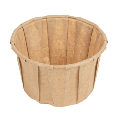 Image POTS TRAITEUR PAPIER PLISSÉ 90 ML (3 oz) 80 G/M2 Ø6,5/4,9x3,8 CM NATUREL PARCH.INGRAISSABLE (250 UNITÉ) #1