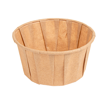 Image POTS TRAITEUR PAPIER PLISSÉ 165 ML (5,5 oz) 80 G/M2 Ø8/6x4,3 CM NATUREL PARCH.INGRAISSABLE (250 UNITÉ) #1