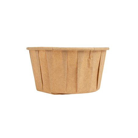 POTS TRAITEUR PAPIER PLISSÉ 165 ML (5,5 oz) 80 G/M2 Ø8/6x4,3 CM NATUREL PARCH.INGRAISSABLE (250 UNITÉ)