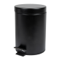 Image POUBELLE À PÉDALE AVEC RÉCEPTACLE INTÉRIEUR 3 L Ø 17x24,5 CM NOIR ACIER (1 UNITÉ) #1