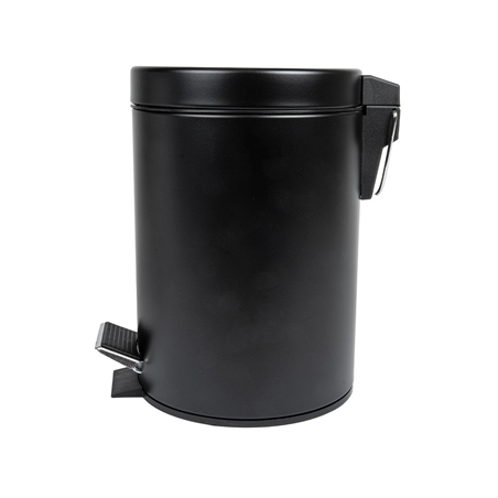 POUBELLE À PÉDALE AVEC RÉCEPTACLE INTÉRIEUR 3 L Ø 17x24,5 CM NOIR ACIER (1 UNITÉ)