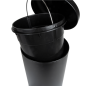 Image POUBELLE À PÉDALE AVEC RÉCEPTACLE INTÉRIEUR 12 L Ø 25x38 CM NOIR ACIER (1 UNITÉ) #5