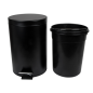 Image POUBELLE À PÉDALE AVEC RÉCEPTACLE INTÉRIEUR 12 L Ø 25x38 CM NOIR ACIER (1 UNITÉ) #6