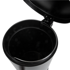 Image POUBELLE À PEDALE AVEC RÉCEPTACLE INTÉRIEUR 20 L Ø 29,5x44 CM NOIR ACIER (1 UNITÉ) #3