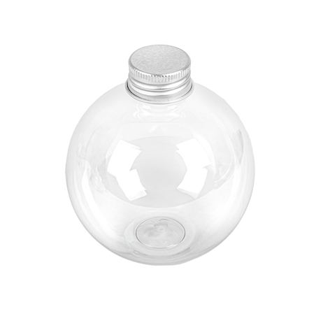 Image FLACONS SPHÉRIQUES AVEC BOUCHON EN ALUMINIUM 350 ML Ø9x10,1 CM TRANSPARENT PET (150 UNITÉ) #1