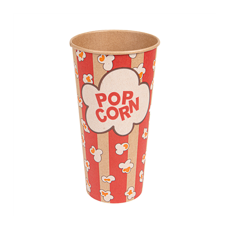 Image RÉCIPIENTS POUR POP-CORN 720 ML 230 +20 PE G/M2 Ø 9,5/6,5x17,7 CM KRAFT (1000 UNITÉ) #1
