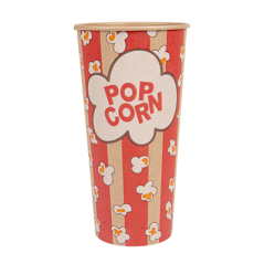 RÉCIPIENTS POUR POP-CORN 720 ML 230 +20 PE G/M2 Ø 9,5/6,5x17,7 CM KRAFT (1000 UNITÉ)