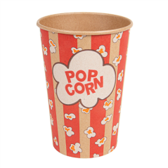 Image RÉCIPIENTS POUR POP-CORN 1380 ML 230 +20 PE G/M2 Ø 12/8,8x17,5 CM KRAFT (500 UNITÉ) #1