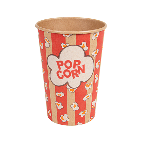 Image RÉCIPIENTS POUR POP-CORN 1380 ML 230 +20 PE G/M2 Ø 12/8,8x17,5 CM KRAFT (500 UNITÉ) #1