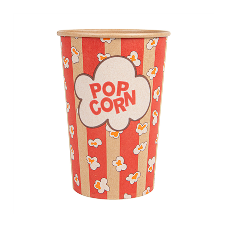RÉCIPIENTS POUR POP-CORN 1380 ML 230 +20 PE G/M2 Ø 12/8,8x17,5 CM KRAFT (500 UNITÉ)