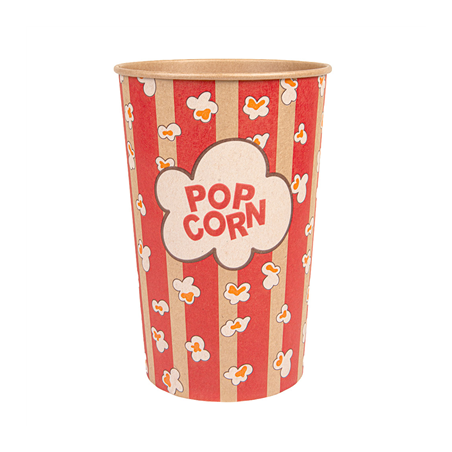 RÉCIPIENTS POUR POP-CORN 1920 ML 260 +20 PE G/M2 Ø 13,3/10x19,5 CM KRAFT (500 UNITÉ)