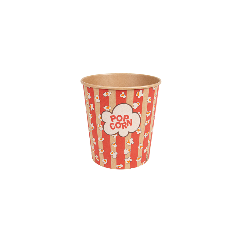 RÉCIPIENTS POUR POP-CORN 3900 ML 260 +20 PE G/M2 Ø 18,5/14,5x19,5 CM KRAFT (150 UNITÉ)