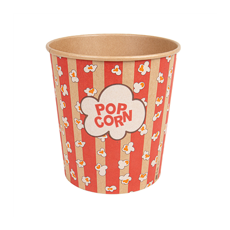 Image RÉCIPIENTS POUR POP-CORN 3900 ML 260 +20 PE G/M2 Ø 18,5/14,5x19,5 CM KRAFT (150 UNITÉ) #1