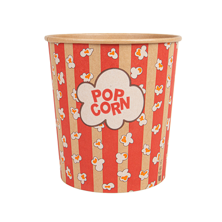 RÉCIPIENTS POUR POP-CORN 3900 ML 260 +20 PE G/M2 Ø 18,5/14,5x19,5 CM KRAFT (150 UNITÉ)