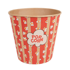 Image RÉCIPIENTS POUR POP-CORN 5100 ML 300 +20 PE G/M2 Ø 22,7/16x21 CM KRAFT (100 UNITÉ) #1