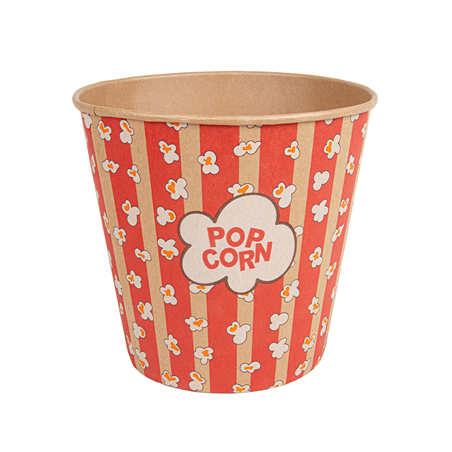 Image RÉCIPIENTS POUR POP-CORN 5100 ML 300 +20 PE G/M2 Ø 22,7/16x21 CM KRAFT (100 UNITÉ) #1