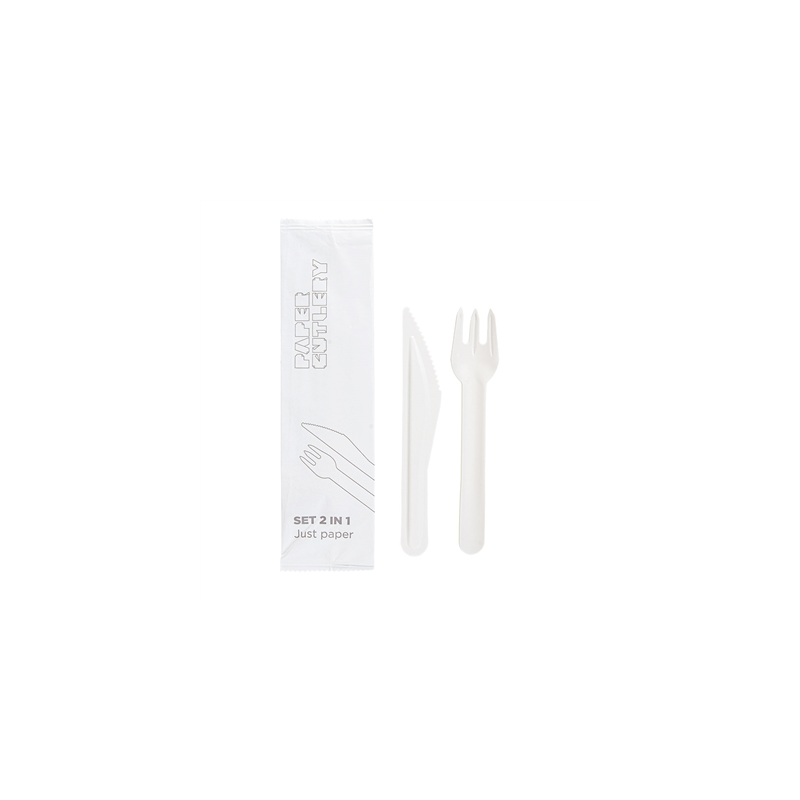 SET 2/1 FOURCHETTE, COUTEAU 'PAPER CUTLERY' 15,8 CM BLANC PAPIER (100 UNITÉ) SET 2/1 FOURCHETTE, COUTEAU 'PAPER CUTLERY' 15,8 CM BLANC PAPIER (100 UNITÉ)