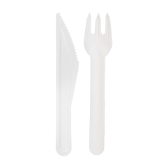 Image SET 2/1 FOURCHETTE, COUTEAU 'PAPER CUTLERY'  15,8 CM BLANC PAPIER (100 UNITÉ) #4