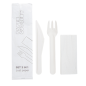 SET 3/1 FOURCHETTE, COUTEAU, SERVIETTE 'PAPER CUTLERY' 15,8 CM BLANC PAPIER (100 UNITÉ) Image SET 3/1 FOURCHETTE, COUTEAU, SERVIETTE 'PAPER CUTLERY' 15,8 CM BLANC PAPIER (100 UNITÉ) #1