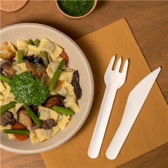 Image SET 3/1 FOURCHETTE, COUTEAU, SERVIETTE 'PAPER CUTLERY'  15,8 CM BLANC PAPIER (100 UNITÉ) #5