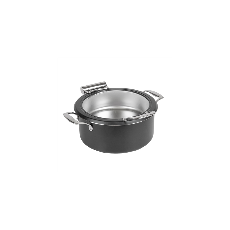 CHAFING DISH ROND AVEC FENÊTRE 4 L Ø 28x38,2x16,8 CM NOIR INOX + CRISTAL (1 UNITÉ) CHAFING DISH ROND AVEC FENÊTRE 4 L Ø 28x38,2x16,8 CM NOIR INOX + CRISTAL (1 UNITÉ)