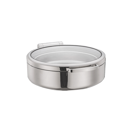 Image CHAFING DISH ROND AVEC FENÊTRE 6 L Ø 53,5x44x16,5 CM ARGENTE INOX + CRISTAL (1 UNITÉ) #1