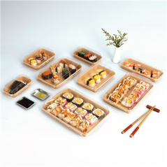 Image RÉCIPIENTS POUR "SUSHI"  20PE + 280 +16PE G/M2 14x8x2,4 CM NATUREL KRAFT (800 UNITÉ) #5