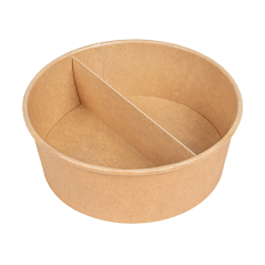 Image SÉPARATEUR 2 COMPARTIMENTS SALADIER 212.97  300 + 18 PE G/M2 Ø26,8/17,5x5,3 CM NATUREL KRAFT (600 UNITÉ) #6