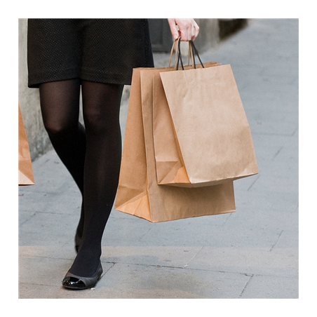 SACS SOS AVEC ANSES NOIRES  80 G/M2 26+14x32 CM NATUREL KRAFT (250 UNITÉ)