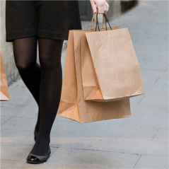 SACS SOS AVEC ANSES NOIRES 80 G/M2 20+10x29 CM NATUREL KRAFT (250 UNITÉ)