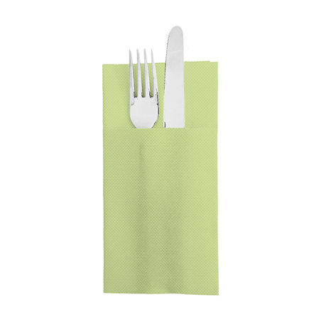 Image SERVIETTES KANGOUROU 'ECOLABEL - DOUBLE POINT' 18 G/M2 39x40 CM VERT ANIS OUATE (1400 UNITÉ) #1