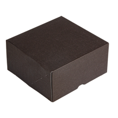Image BOÎTES PATISSERIES SANS FENÊTRE 'THEPACK' 250 G/M2 16x16x8 CM CHOCOLAT CARTON ONDULÉ NANO-MICRO (200 UNITÉ) #1