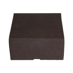 BOÎTES PATISSERIES SANS FENÊTRE 'THEPACK' 250 G/M2 16x16x8 CM CHOCOLAT CARTON ONDULÉ NANO-MICRO (200 UNITÉ)