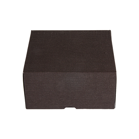BOÎTES PATISSERIES SANS FENÊTRE 'THEPACK' 250 G/M2 16x16x8 CM CHOCOLAT CARTON ONDULÉ NANO-MICRO (200 UNITÉ)