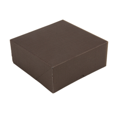 Image BOÎTES PATISSERIES SANS FENÊTRE 'THEPACK' 250 G/M2 18x18x7,5 CM CHOCOLAT CARTON ONDULÉ NANO-MICRO (200 UNITÉ) #1