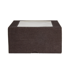 Image BOÎTES PATISSERIES AVEC FENÊTRE 'THEPACK' 250 G/M2 + OPP 16x16x8 CM CHOCOLAT CARTON ONDULÉ NANO-MICRO (200 UNITÉ) #3